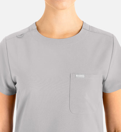 Momentum 5005 Women’s Tuckable Round Neck Top Quiet Grey