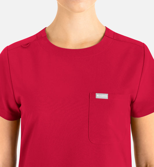Momentum 5005 Women’s Tuckable Round Neck Top Red