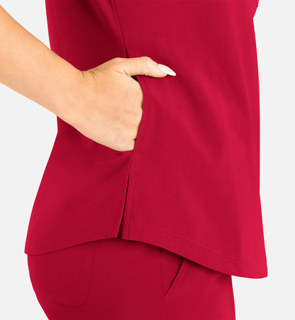 Momentum 5005 Women’s Tuckable Round Neck Top Red