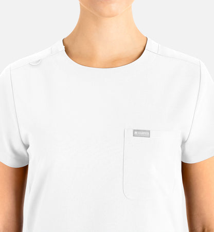 Momentum 5005 Women’s Tuckable Round Neck Top White