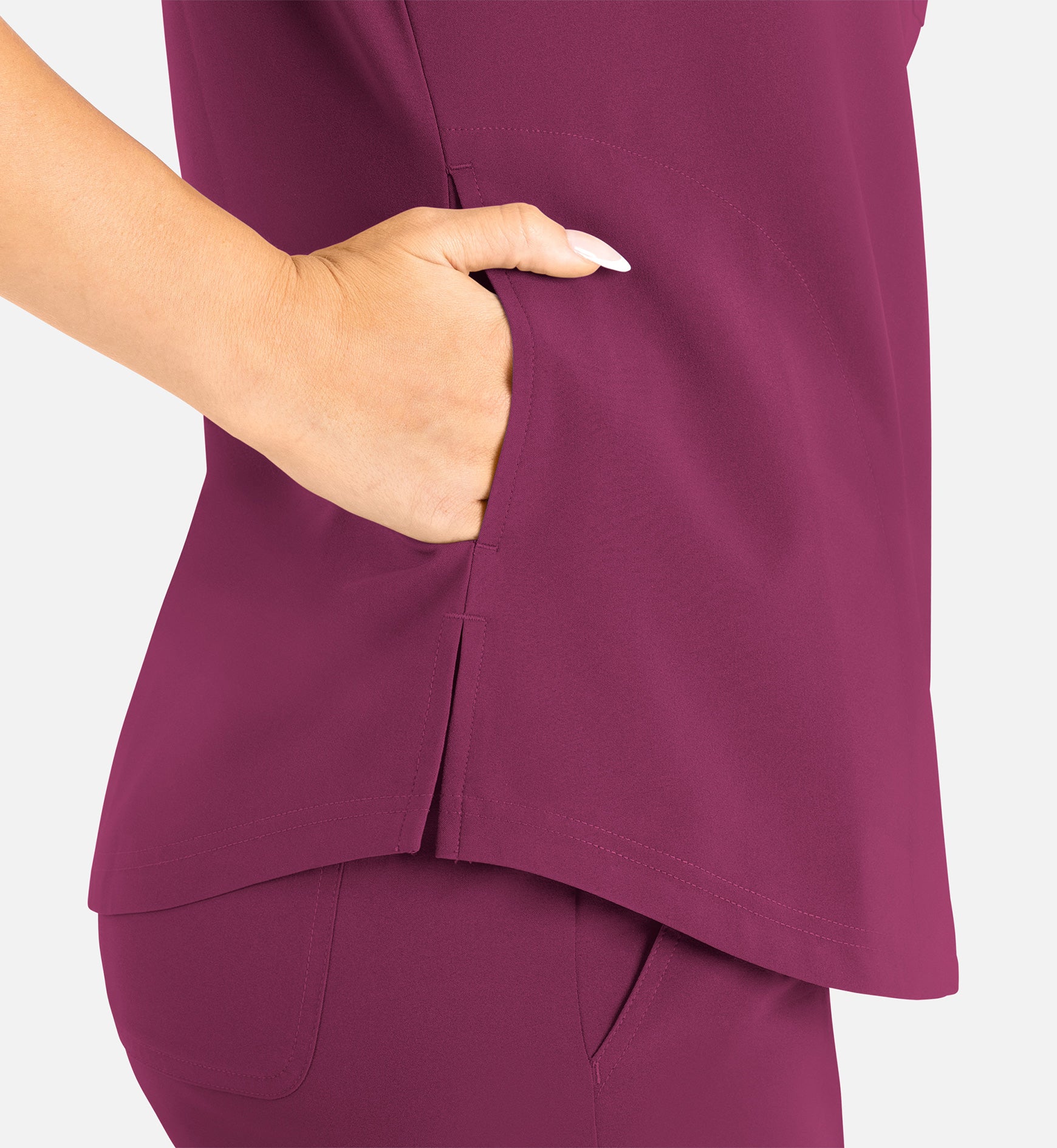 Momentum 5005 Women’s Tuckable Round Neck Top Wine