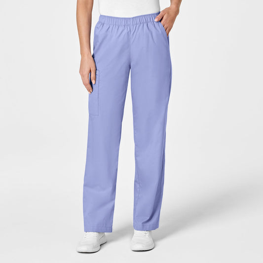 WonderWORK 501 Pull-On Cargo Scrub Pant Ceil Blue Model Image Front | Wink