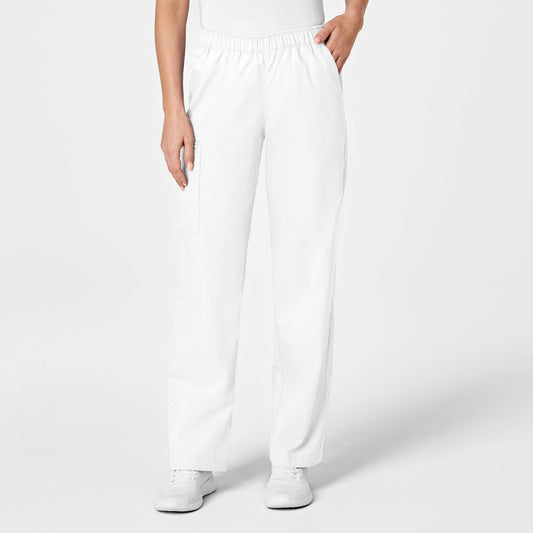 WonderWORK 501 Pull-On Cargo Scrub Pant White Model Image Front | Wink