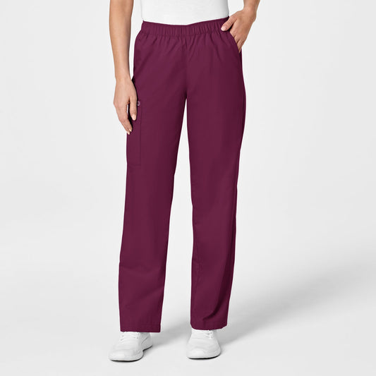 WonderWonderWORK 501 Pull-On Cargo Scrub Pant Wine Model Image Front | Wink