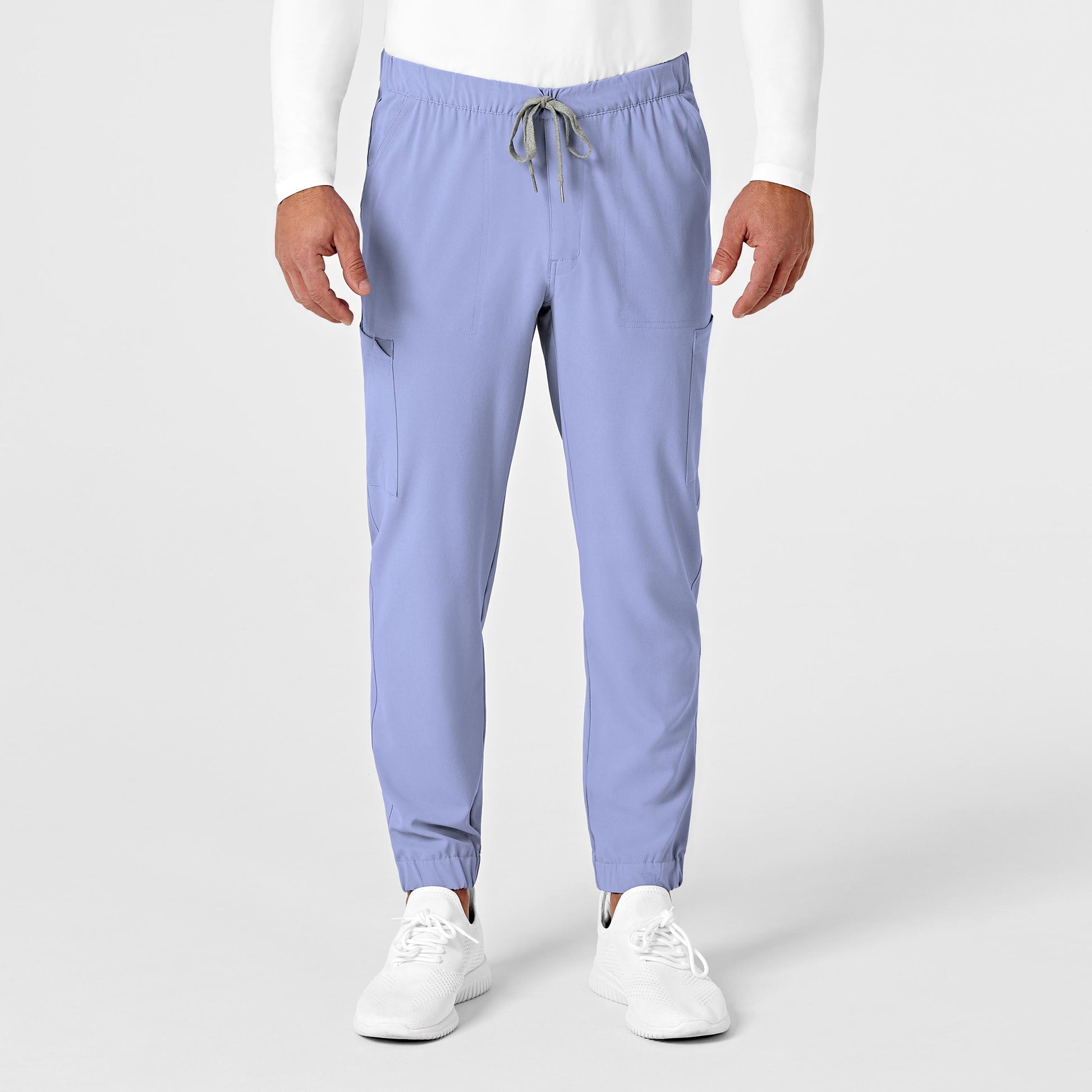 RENEW 5034 Men's Jogger Scrub Pants Ceil Blue Model Image Front | Wink