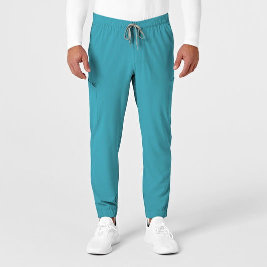 RENEW 5034 Men's Jogger Scrub Pants Teal Blue Model Image Front | Wink