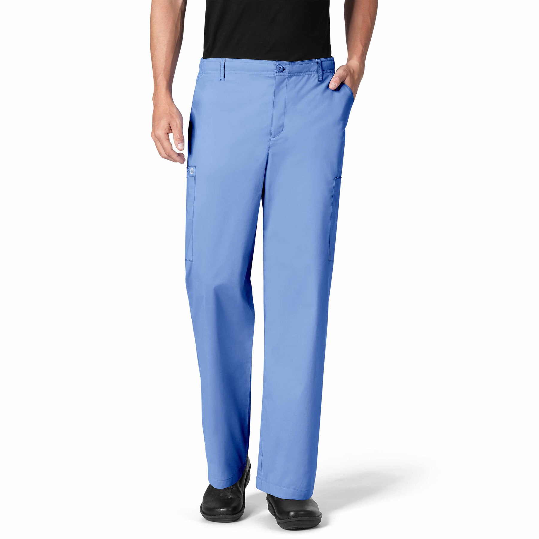 WonderWORK 503 Men's Cargo Scrub Pants Ceil Blue Model Image Front | Wink