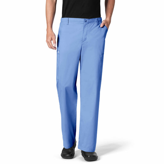 WonderWORK 503 Men's Cargo Scrub Pants Ceil Blue Model Image Front | Wink