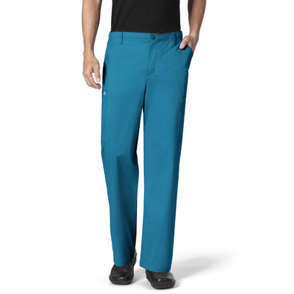 WonderWORK 503 Men's Cargo Scrub Pants Teal Blue Model Image Front | Wink