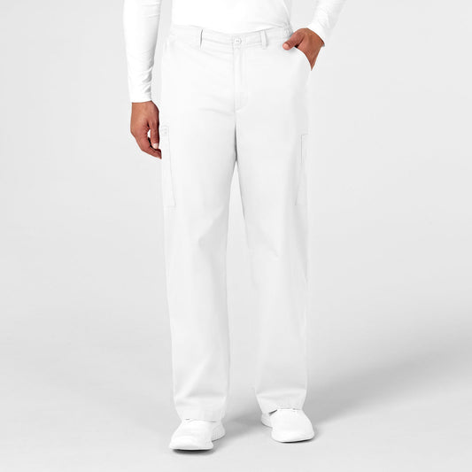 WonderWORK 503 Men's Cargo Scrub Pant White Model Image Front | Wink