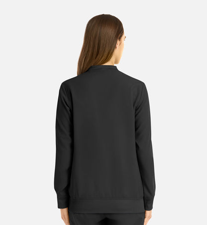 Cleveland Clinic Momentum 5061 Women's Full Zip Bomber Jacket Black