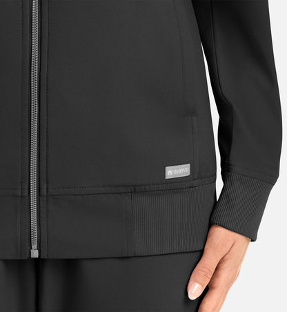 Cleveland Clinic Momentum 5061 Women's Full Zip Bomber Jacket Black