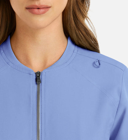 Cleveland Clinic Momentum 5061 Women's Full Zip Bomber Jacket Ceil Blue