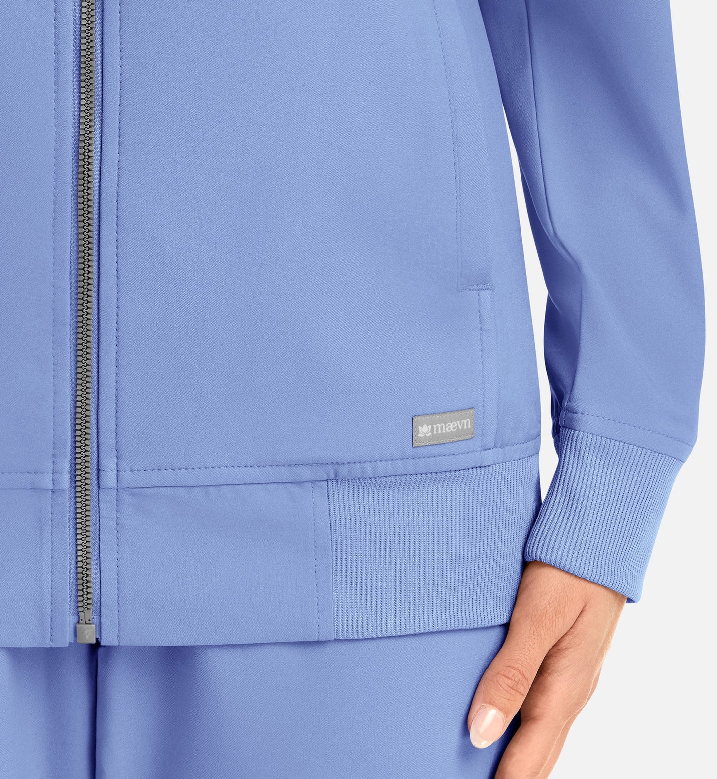 Cleveland Clinic Momentum 5061 Women's Full Zip Bomber Jacket Ceil Blue