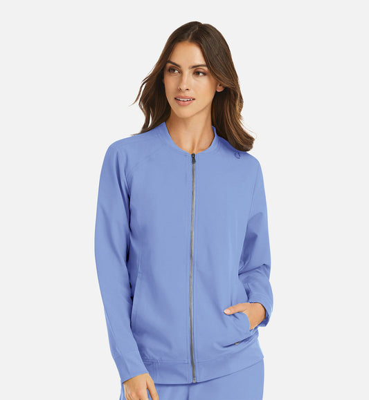 Cleveland Clinic Momentum 5061 Women's Full Zip Bomber Jacket Ceil Blue