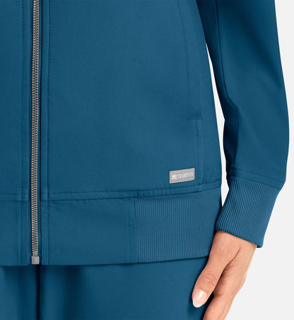 Cleveland Clinic Momentum 5061 Women's Full Zip Bomber Jacket Caribbean Blue