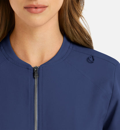 Momentum 5061 Womens Full Zip Bomber Jacket Navy