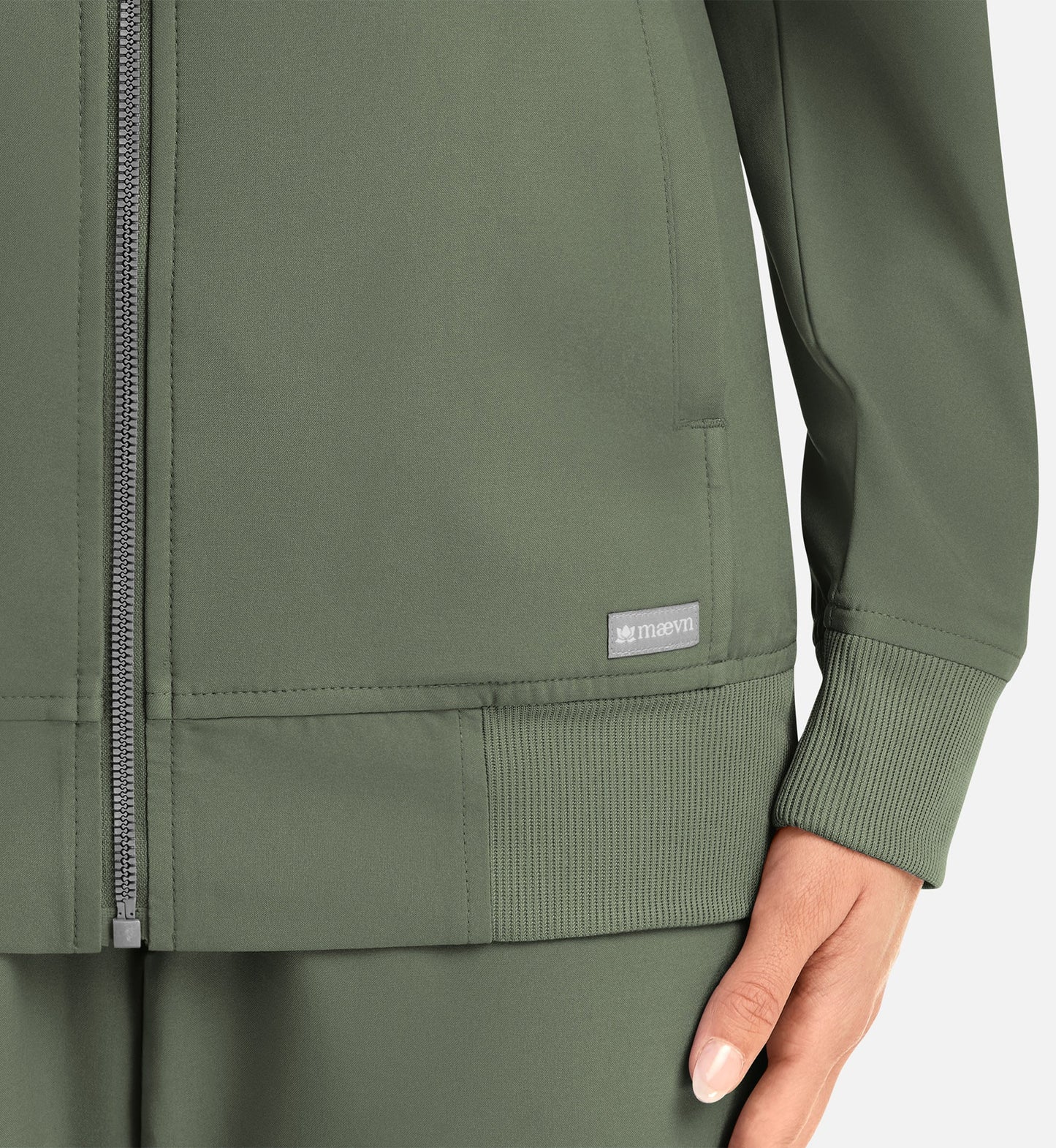 Cleveland Clinic Momentum 5061 Women's Full Zip Bomber Jacket Olive