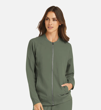 Cleveland Clinic Momentum 5061 Women's Full Zip Bomber Jacket Olive