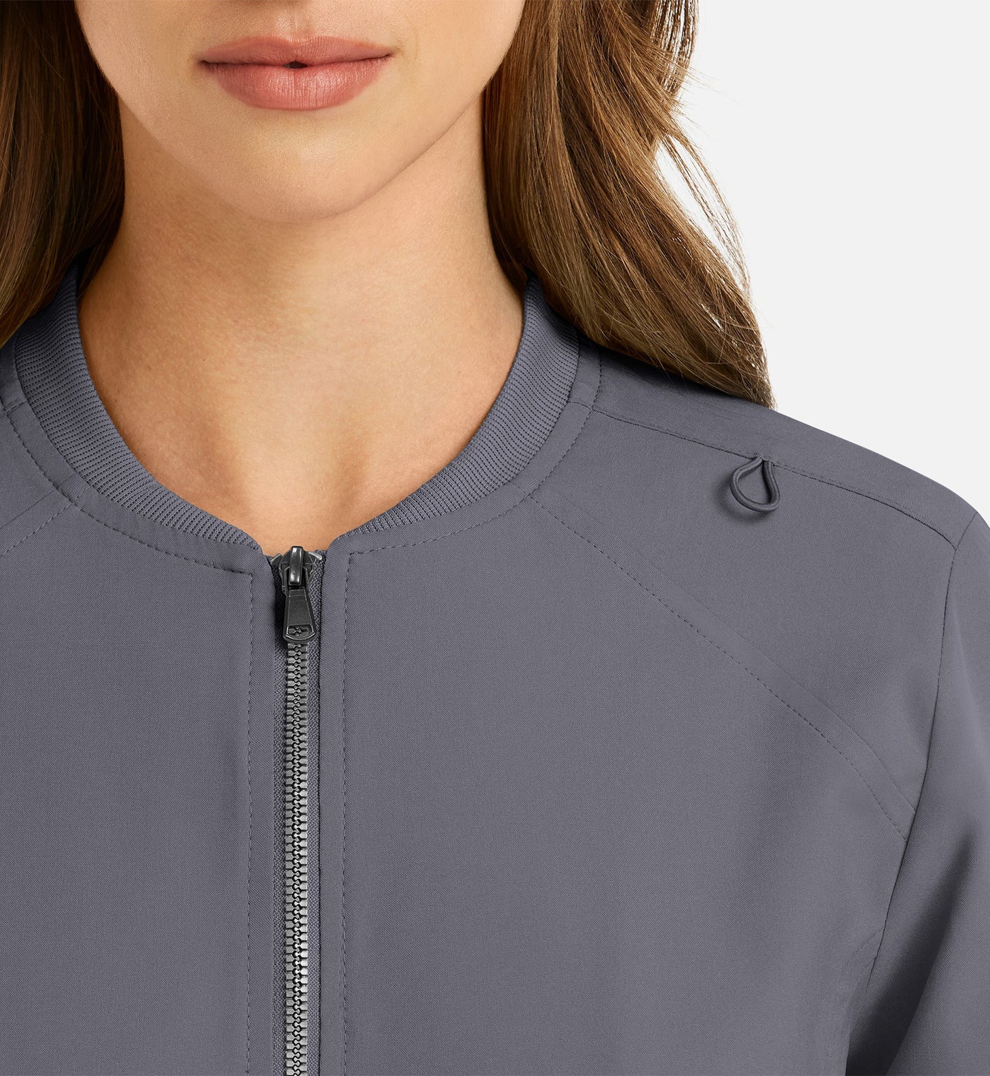 Cleveland Clinic Momentum 5061 Women's Full Zip Bomber Jacket Pewter