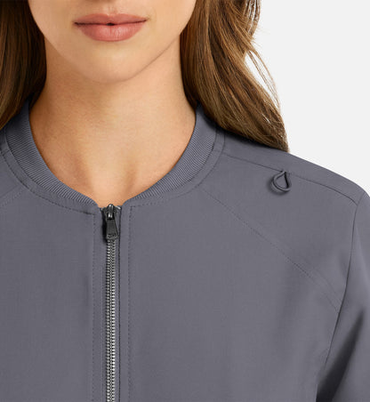 Cleveland Clinic Momentum 5061 Women's Full Zip Bomber Jacket Pewter