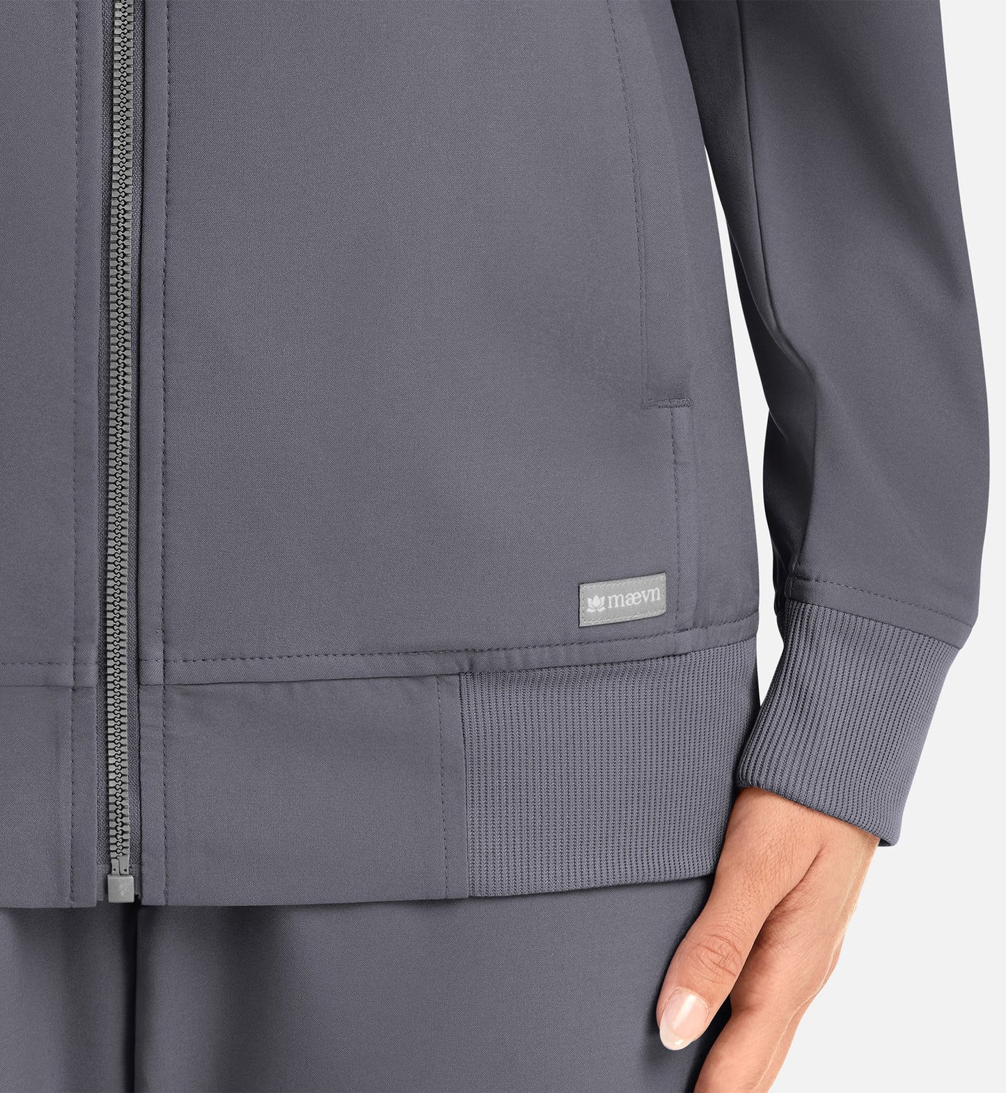 Cleveland Clinic Momentum 5061 Women's Full Zip Bomber Jacket Pewter