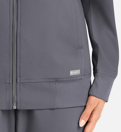 Cleveland Clinic Momentum 5061 Women's Full Zip Bomber Jacket Pewter