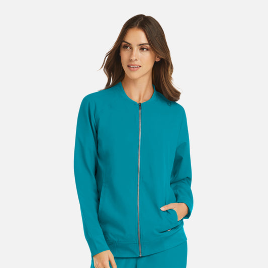 Momentum 5061 Womens Full Zip Bomber Jacket Teal