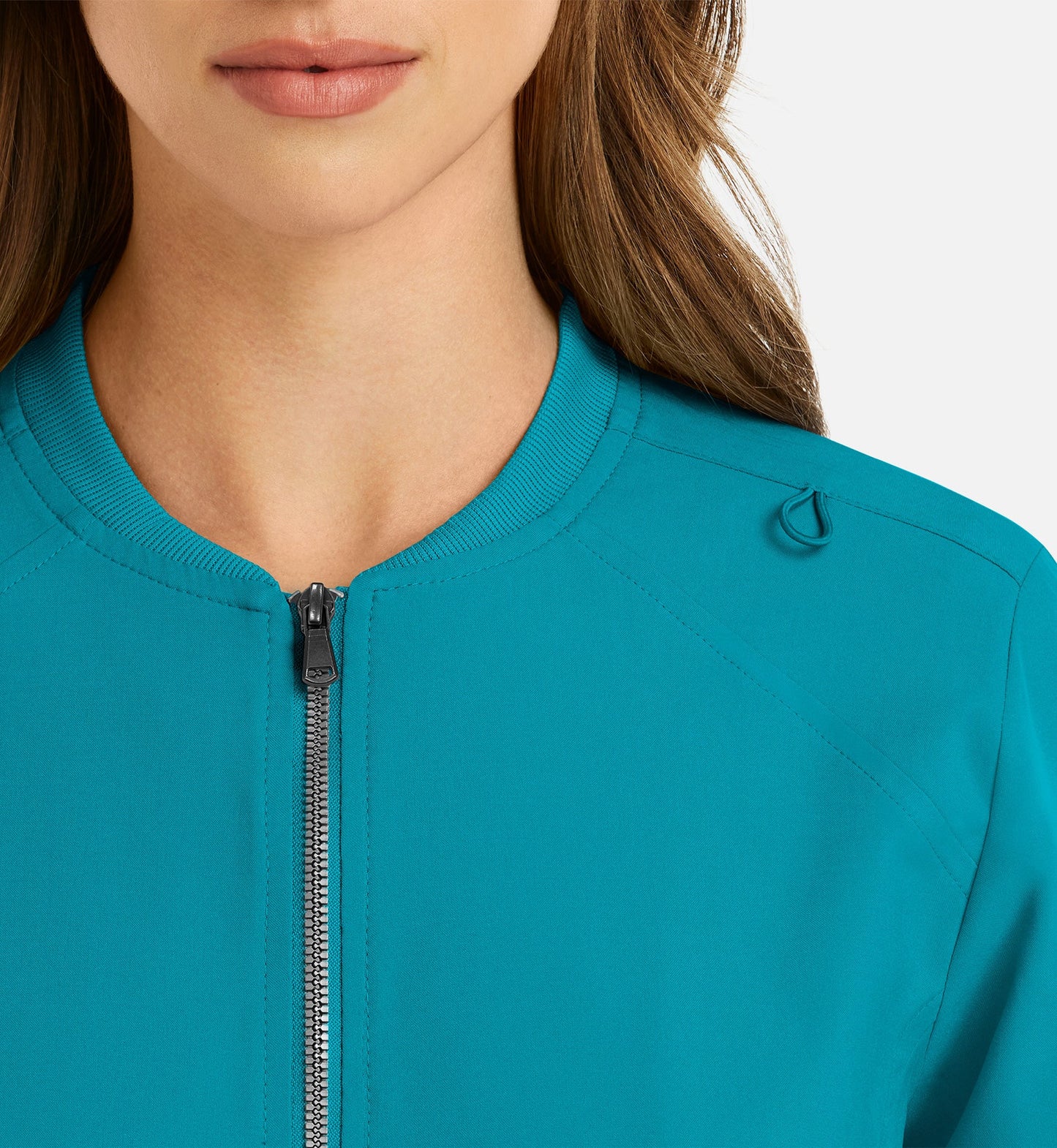 Cleveland Clinic Momentum 5061 Women's Full Zip Bomber Jacket Teal