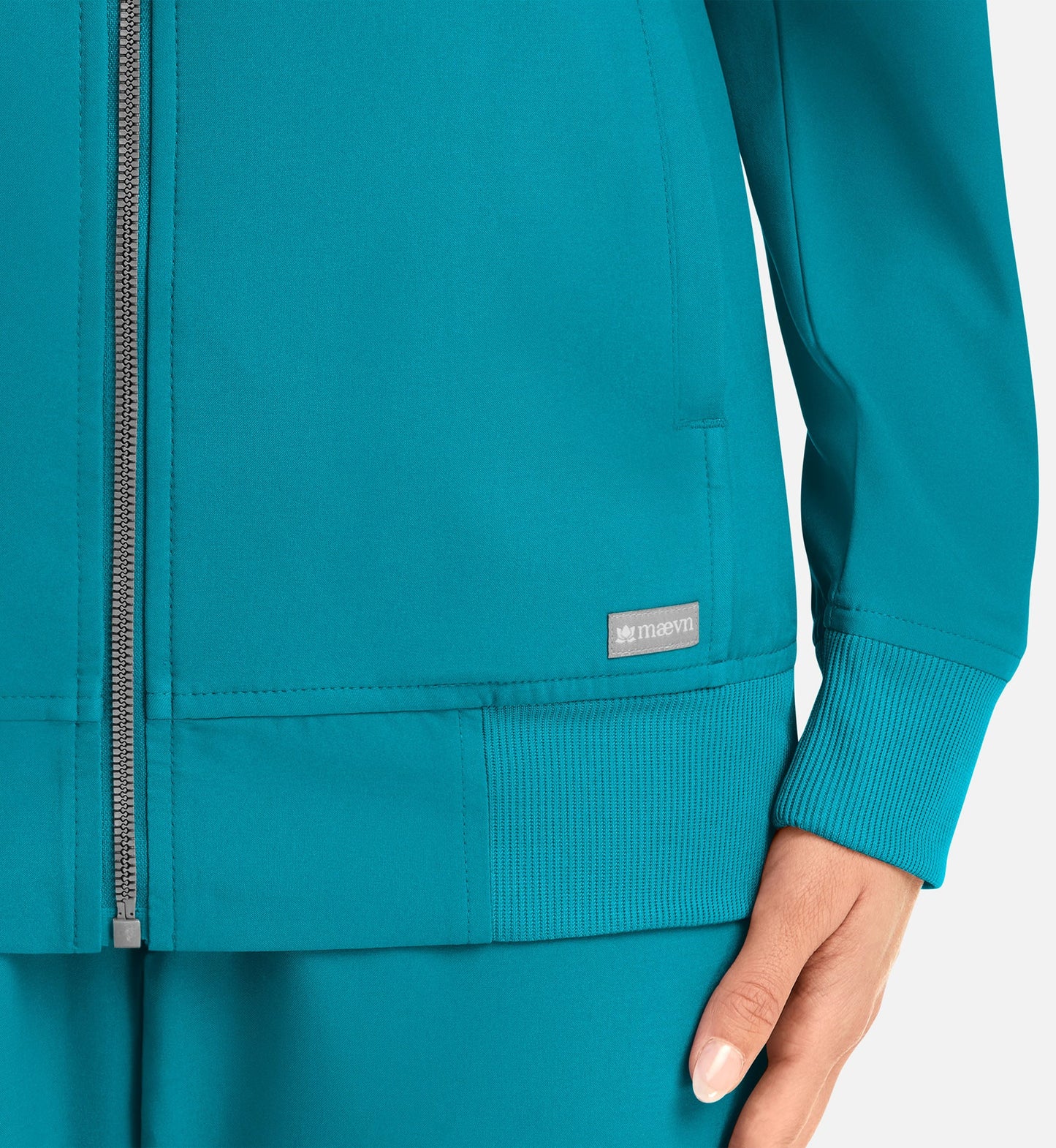 Cleveland Clinic Momentum 5061 Women's Full Zip Bomber Jacket Teal