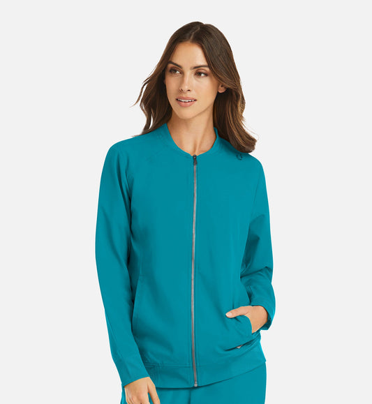 Cleveland Clinic Momentum 5061 Women's Full Zip Bomber Jacket Teal