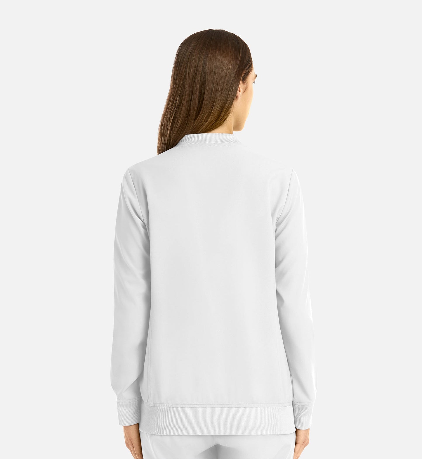 Cleveland Clinic Momentum 5061 Women's Full Zip Bomber Jacket White