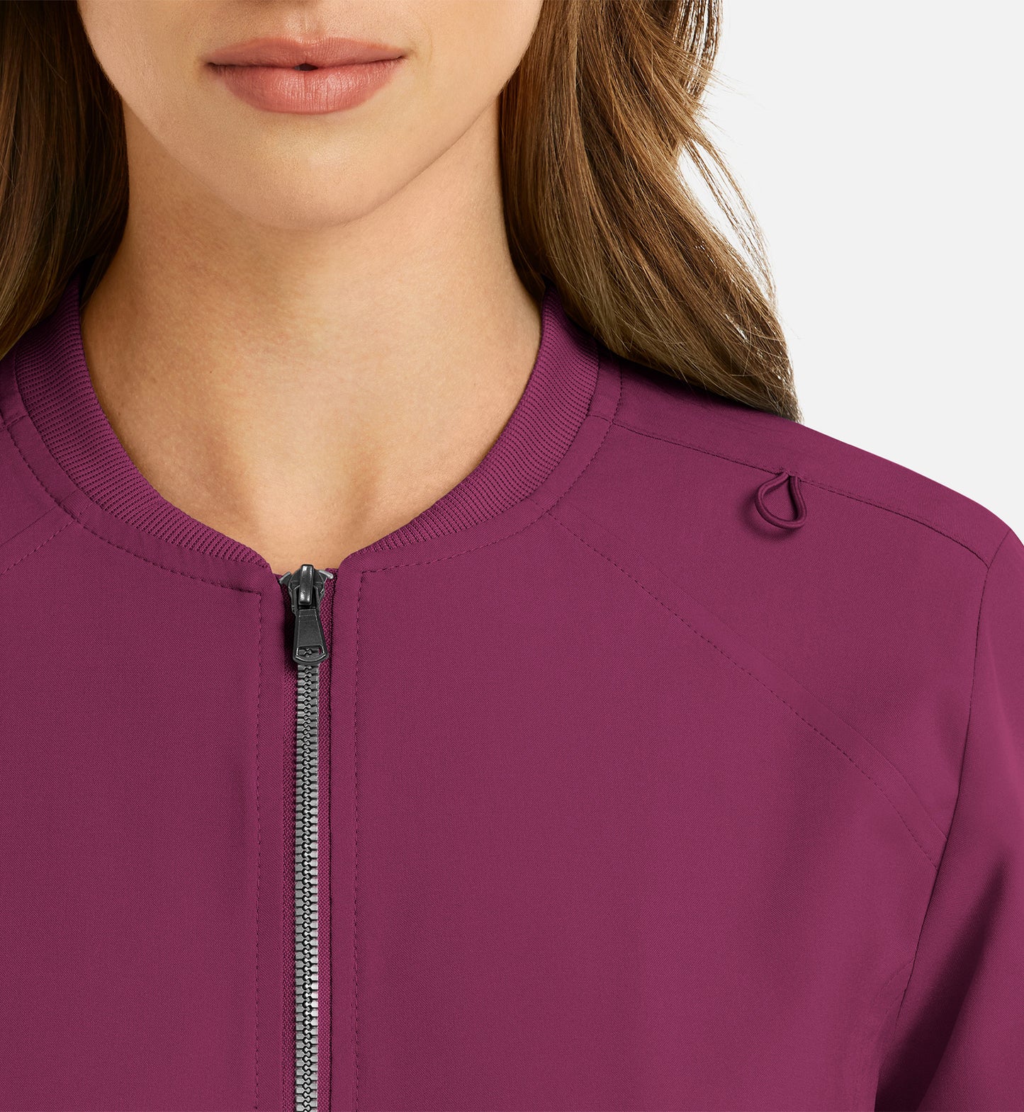 Momentum 5061 Womens Full Zip Bomber Jacket Wine