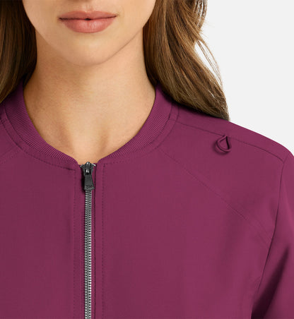 Cleveland Clinic Momentum 5061 Women's Full Zip Bomber Jacket Wine