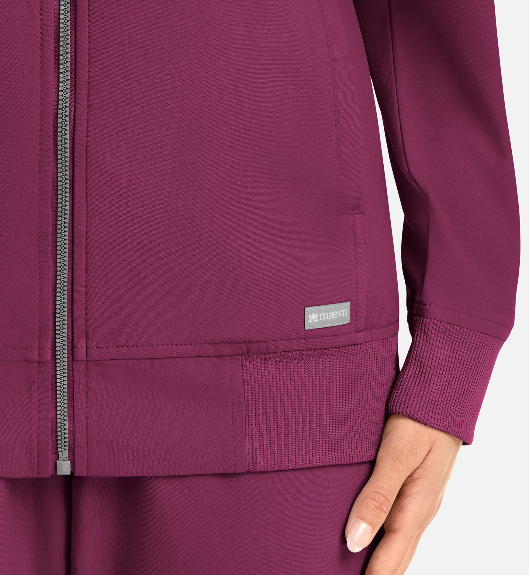 Momentum 5061 Womens Full Zip Bomber Jacket Wine