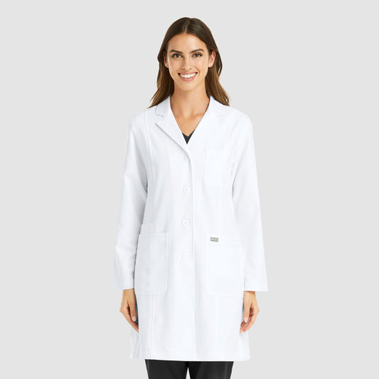 Momentum Lab Coats 5071 Women’s Full Length Lab Coat White