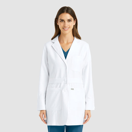 Momentum Lab Coats 5072 Women’s Mid Length Lab Coat White