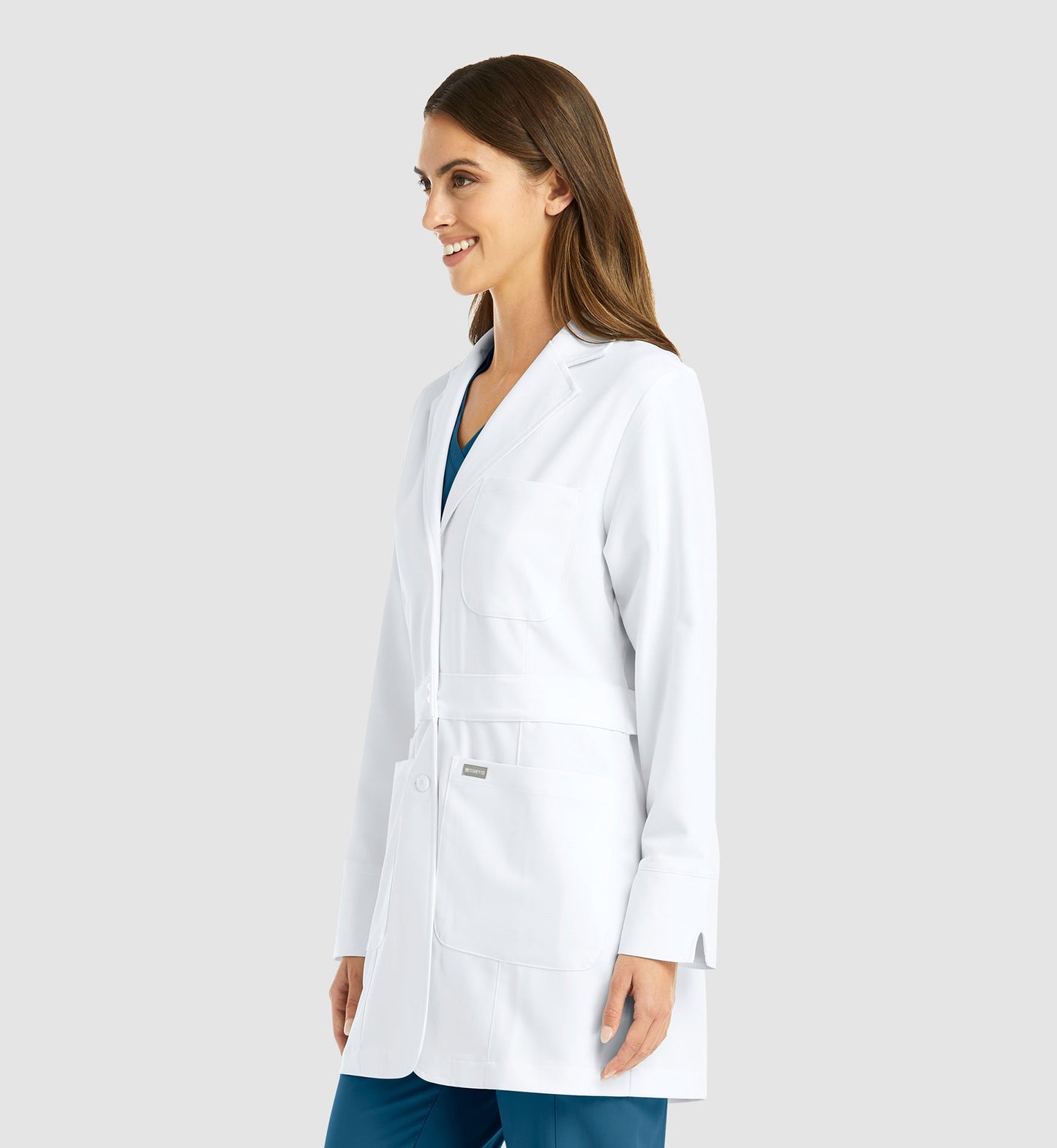 Cleveland Clinic Momentum Lab Coats 5072 Women's Mid Length Lab Coat White