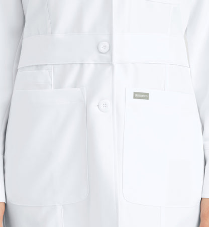 Cleveland Clinic Momentum Lab Coats 5072 Women's Mid Length Lab Coat White