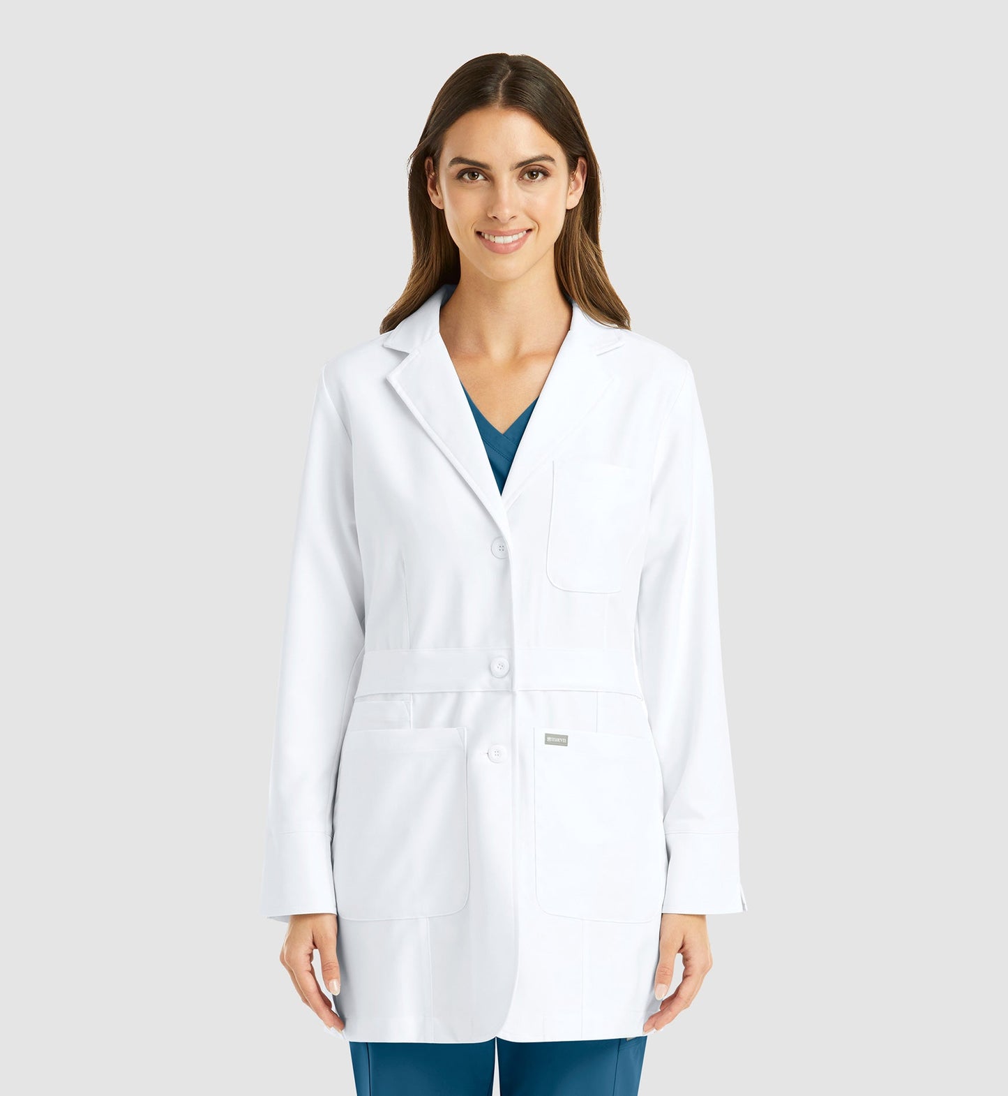 Cleveland Clinic Momentum Lab Coats 5072 Women's Mid Length Lab Coat White