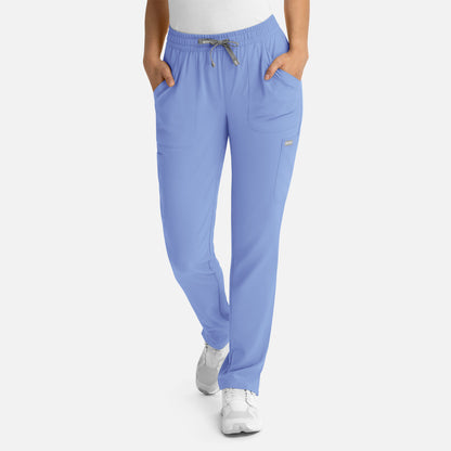 Momentum 5091 Womens Full Elastic Pull on Pant Ceil Blue