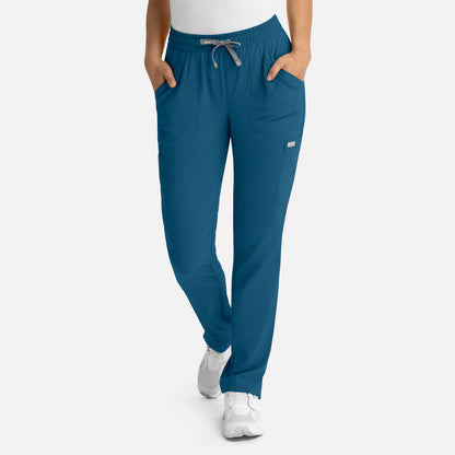 Momentum 5091 Womens Full Elastic Pull on Pant Caribbean Blue