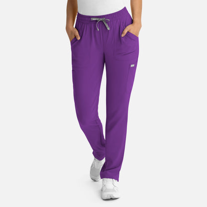 Momentum 5091 Womens Full Elastic Pull on Pant Egg plant