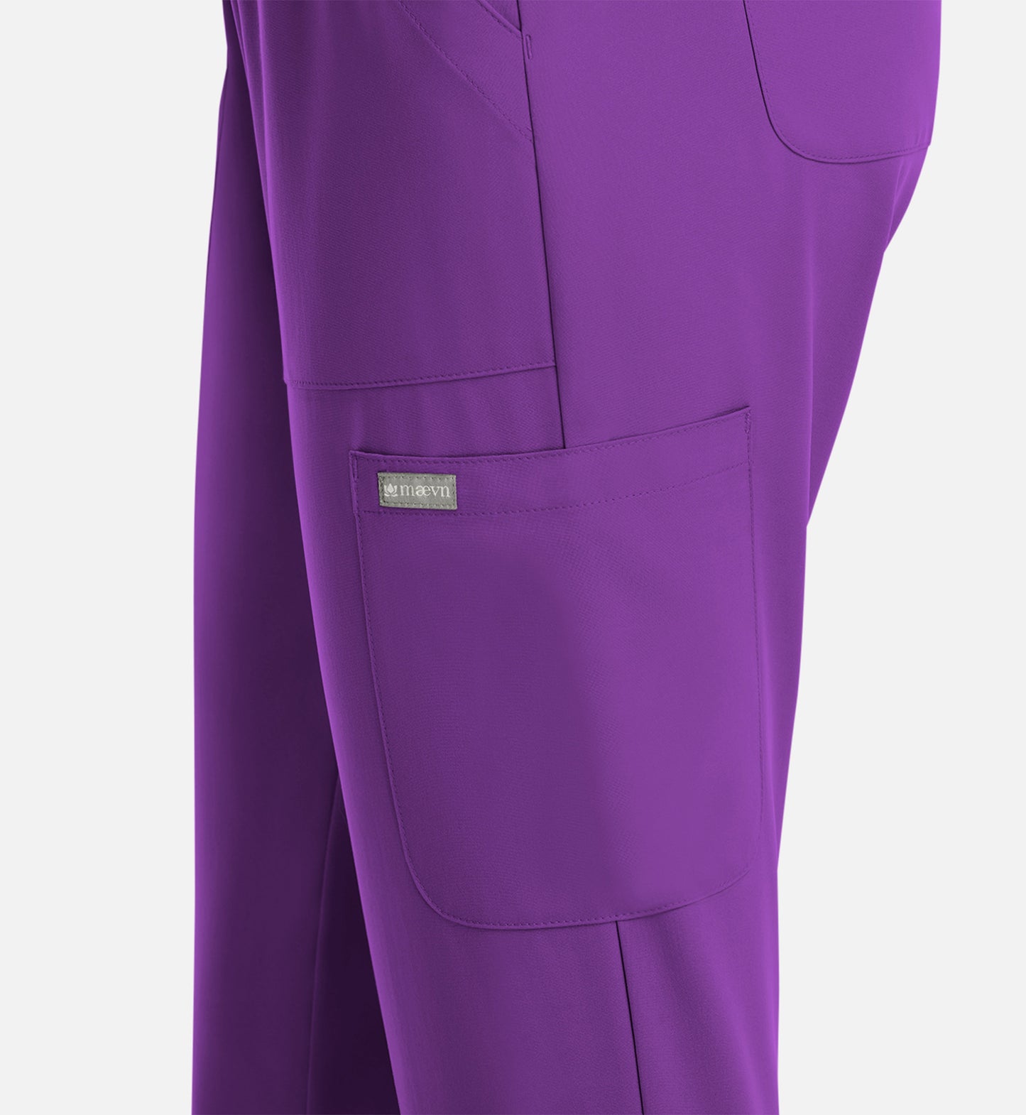 Momentum 5091 Womens Full Elastic Pull on Pant Egg plant