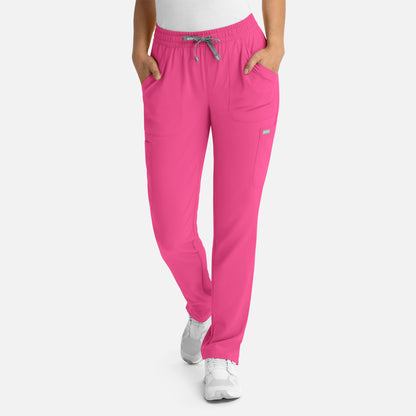 Momentum 5091 Womens Full Elastic Pull on Pant Hot Pink