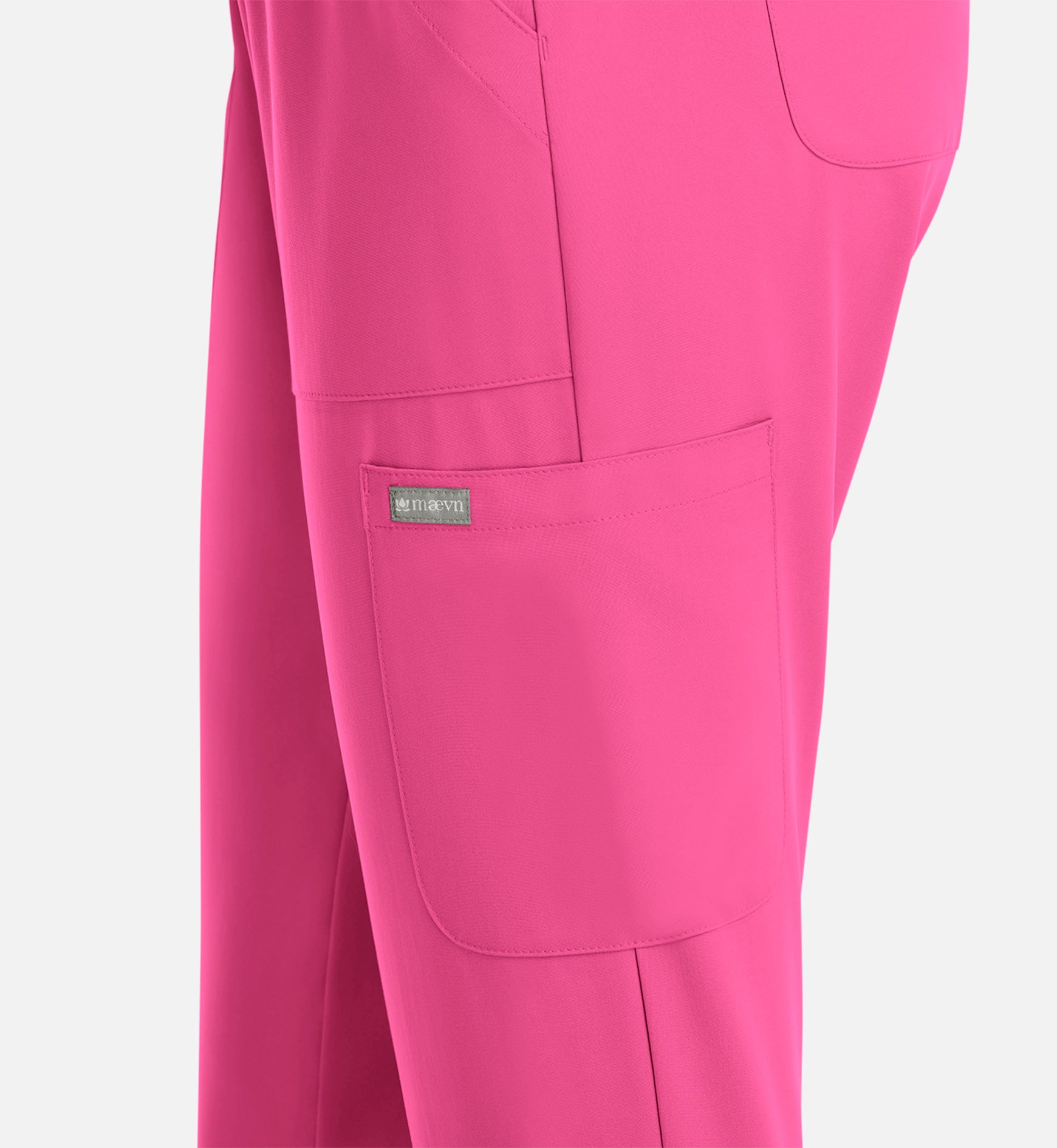 Momentum 5091 Womens Full Elastic Pull on Pant Hot Pink