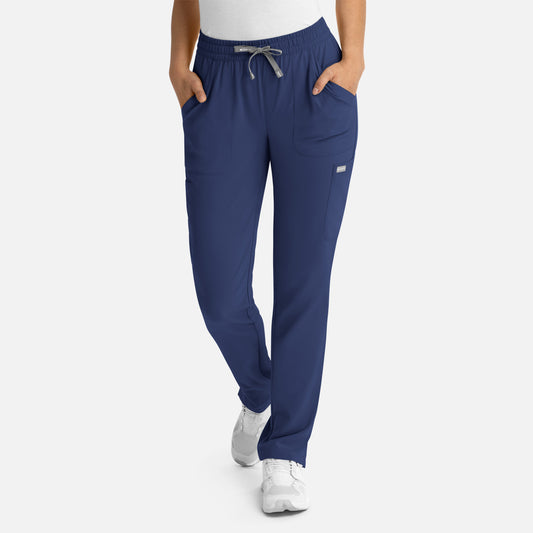 Momentum 5091 Womens Full Elastic Pull on Pant Navy