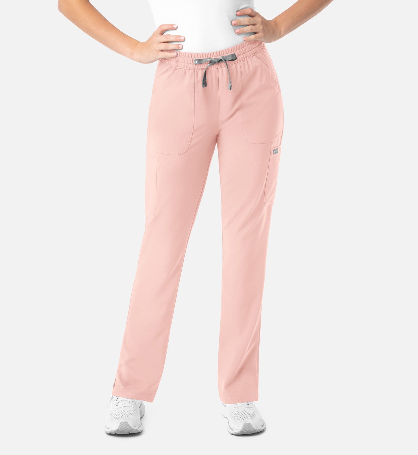 Momentum 5091 Womens Full Elastic Pull on Pant Pink Grapefruit