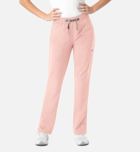 Momentum 5091 Womens Full Elastic Pull on Pant Pink Grapefruit