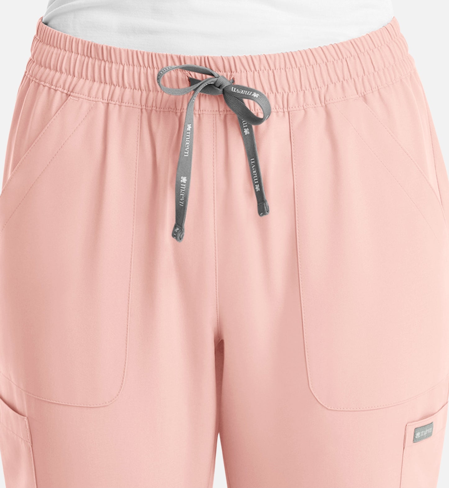 Momentum 5091 Womens Full Elastic Pull on Pant Pink Grapefruit